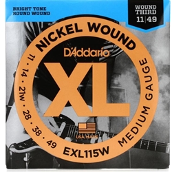 EXL115W  D'Addario Nickel, Wound 3rd, 11-49