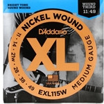 EXL115W  D'Addario Nickel, Wound 3rd, 11-49