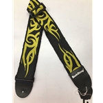 Rockstrap black with yellow flame design