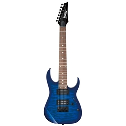 GRG7221QATBB Ibanez 7 String Electric Guitar - Transparent Blue Burst