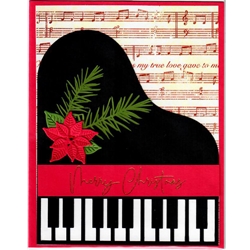 SCCMCPIANO Soldier Creek Creations Christmas Card