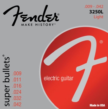 3250L  Fender Super Bullets Electric Guitar Strings -- Light