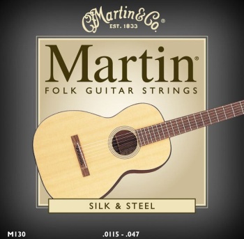 MA130  Martin Folk Guitar Strings -- Silk & Steel